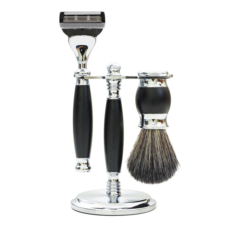 FREED 五刀式刮鬍刀豪華禮盒四件組 -極致黑+客製化刻字服務