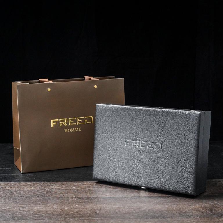 FREED 豪華四件雙刃刮鬍刀禮盒- 馬鞍棕+客製化刻字服務