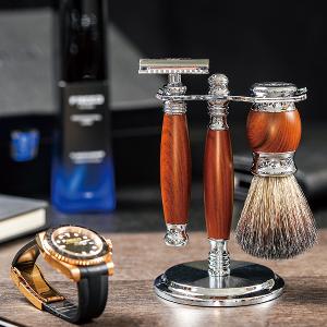 FREED 豪華四件雙刃刮鬍刀禮盒- 仿胡桃木