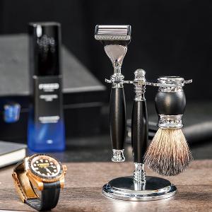 FREED 五刀式刮鬍刀豪華禮盒四件組 -極致黑+客製化刻字服務