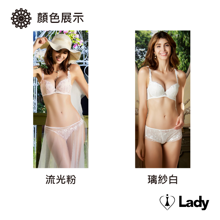 Lady 凝霧璃紗系列 B-F罩 法式 刺繡 蕾絲 內衣 (璃紗白)