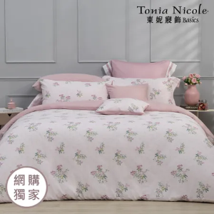 【Tonia Nicole 東妮寢飾】桃森花嶼100%精梳棉兩用被床包組(雙人)