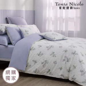 【Tonia Nicole 東妮寢飾】嫣然芳庭100%精梳棉兩用被床包組(雙人)