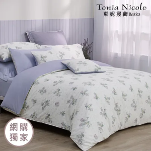 【Tonia Nicole 東妮寢飾】嫣然芳庭100%精梳棉兩用被床包組(雙人)