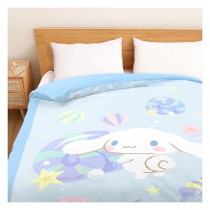 雙人冬夏兩用被套6x7-三麗鷗大耳狗Cinnamoroll 捲捲貝殼灣-藍