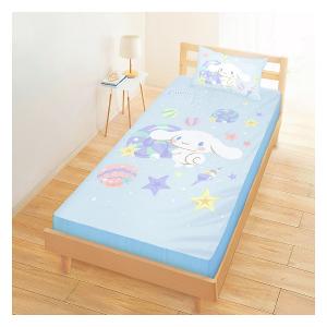 單人床包枕套二件組3.5x6.2-三麗鷗大耳狗Cinnamoroll 捲捲貝殼灣-藍