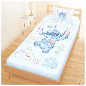 MIT卡通天絲單人床包枕套二件組3.5x6.2-迪士尼史迪奇Stitch 海景時光-藍