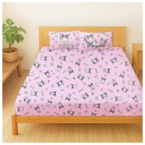 MIT卡通天絲雙人加大床包枕套三件組6x6.2-三麗鷗酷洛米KUROMI 神秘占卜師-粉