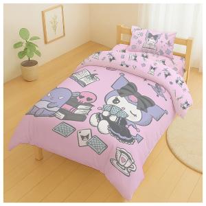MIT卡通天絲單人床包雙人薄被套三件組-三麗鷗酷洛米KUROMI 神秘占卜師-粉