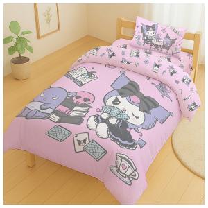 MIT卡通天絲單人床包雙人兩用被套三件組-三麗鷗酷洛米KUROMI 神秘占卜師-粉