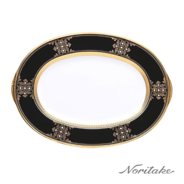 Noritake 壯麗花海系列-橢圓盤32CM(骨瓷)(日本製)