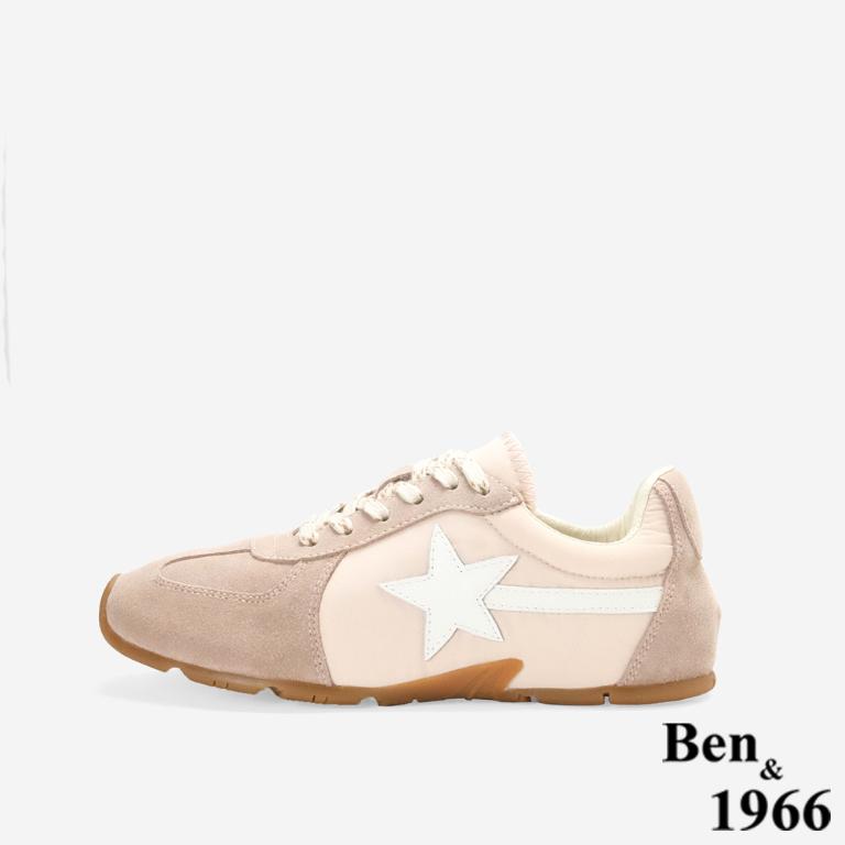 Ben&1966高級頭層牛皮舒適內增高休閒鞋-珊瑚粉(256311)