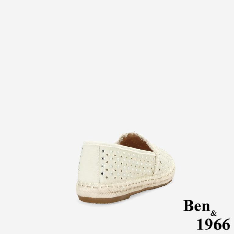 Ben&1966高級燙鑽丹寧布夏日感漁夫鞋-米白(256463)