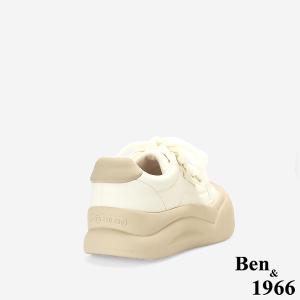 Ben&1966高級頭層牛皮可愛厚底休閒鞋-杏(256051)