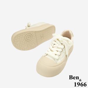 Ben&1966高級頭層牛皮可愛厚底休閒鞋-杏(256051)