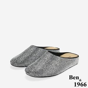 Ben&1966高級羊皮閃亮滿鑽穆勒拖-黑(256411)