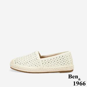 Ben&1966高級燙鑽丹寧布夏日感漁夫鞋-米白(256463)