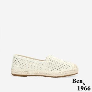 Ben&1966高級燙鑽丹寧布夏日感漁夫鞋-米白(256463)