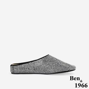 Ben&1966高級羊皮閃亮滿鑽穆勒拖-黑(256411)