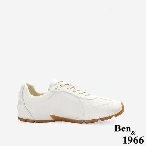 Ben&1966高級頭層牛皮舒適內增高休閒鞋-米白(256312)