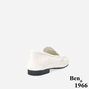 Ben&1966高級頭層牛皮簡約舒適樂福鞋-米白(256452)