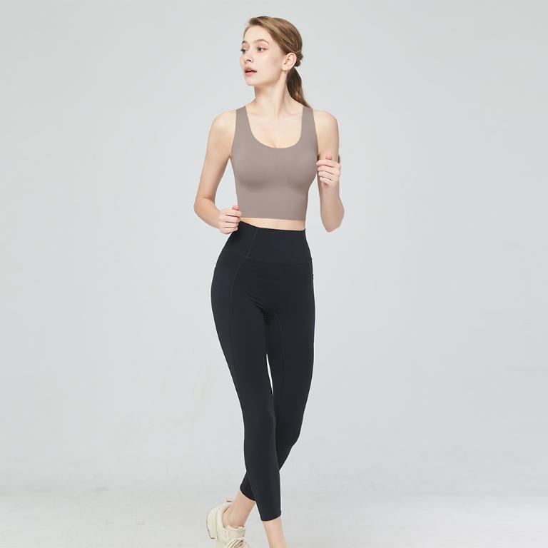 【思薇爾】U got fit系列L-XL彈力修飾貼身素面高腰九分外搭運動長褲(黑色)