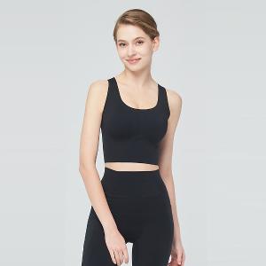 【思薇爾】U got fit系列M-XL無鋼圈工字美背無痕包覆素面運動短背心(黑色)