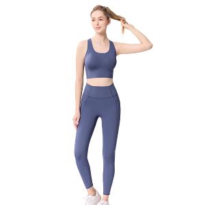 【思薇爾】U got fit系列L-XL彈力修飾貼身素面高腰九分外搭運動長褲(柏林藍)