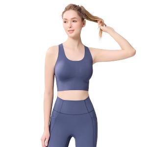 【思薇爾】U got fit系列M-XL無鋼圈工字美背無痕包覆素面運動短背心(柏林藍)