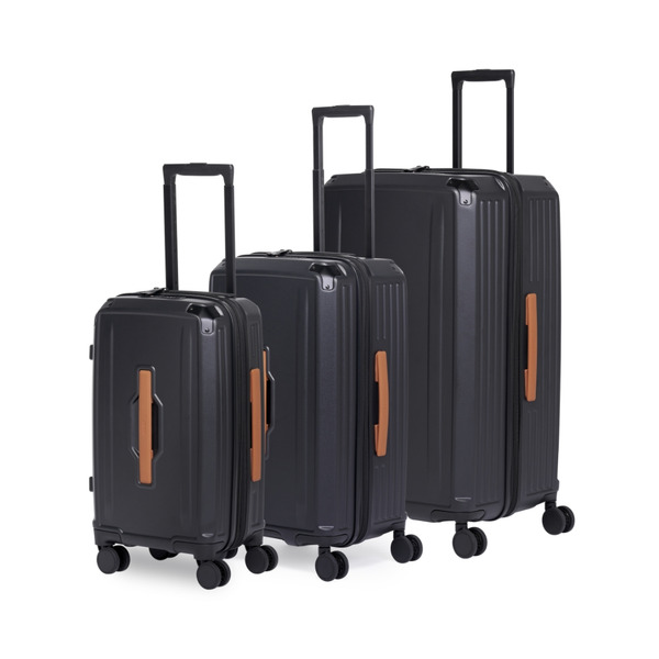 【超值組合價】Acer 墨爾本拉鍊行李箱三件組-19.5/24/28吋黑