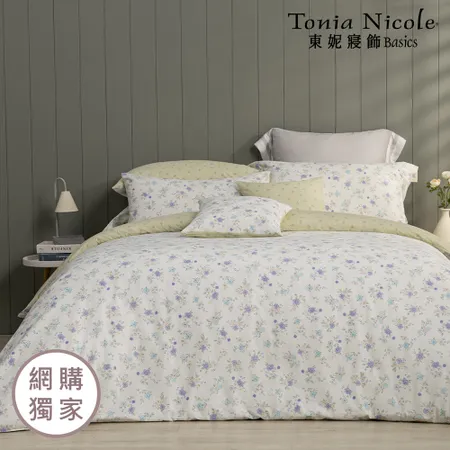 【Tonia Nicole 東妮寢飾】青春芳汀100%精梳棉兩用被床包組(加大)