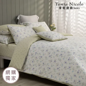 【Tonia Nicole 東妮寢飾】青春芳汀100%精梳棉兩用被床包組(加大)