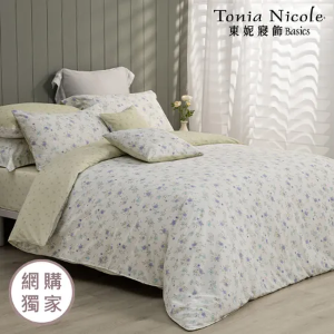 【Tonia Nicole 東妮寢飾】青春芳汀100%精梳棉兩用被床包組(加大)