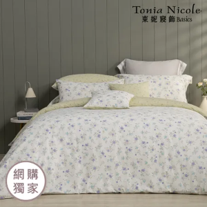 【Tonia Nicole 東妮寢飾】青春芳汀100%精梳棉兩用被床包組(加大)