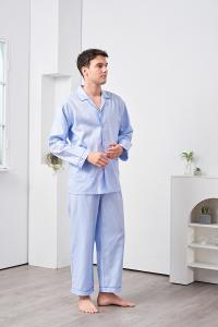 GOLDDEER金鹿 - 高質感人字紋100%棉薄款長袖衣褲裝睡衣-【M4241】