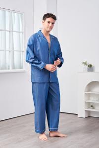 GOLDDEER金鹿 - 高質感斜紋100%棉薄款長袖衣褲裝睡衣-【M4243】