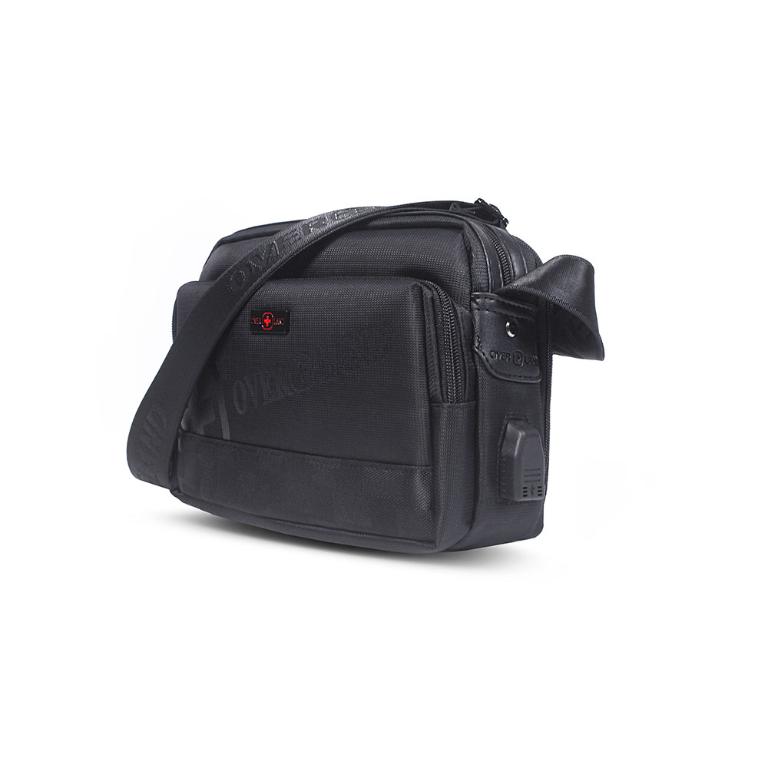 OVERLAND - 美式十字軍 - LOGO浮印格紋拼接斜背包(小/S) - 5709