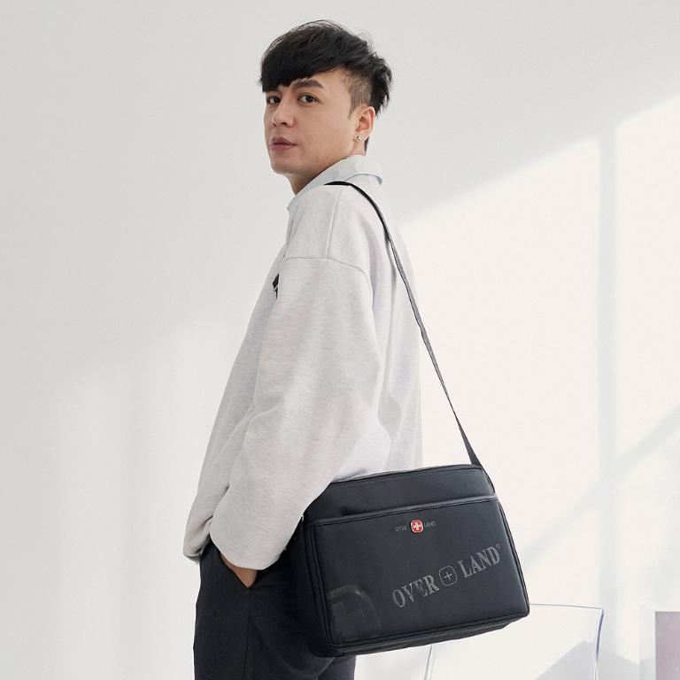 OVERLAND - 美式十字軍 - LOGO浮印斜背包(大/L) - 3141