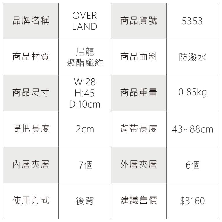 OVERLAND - 美式十字軍 - 素面休閒造型筆電後背包 - 5353
