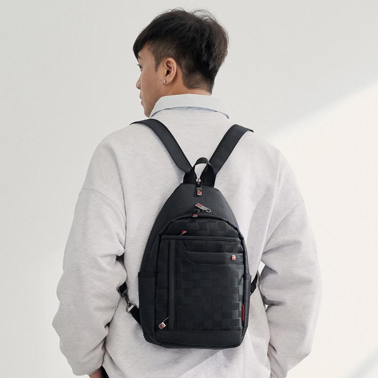 OVERLAND - 美式十字軍 - 格紋經典造型胸背包/後背包 - 5180