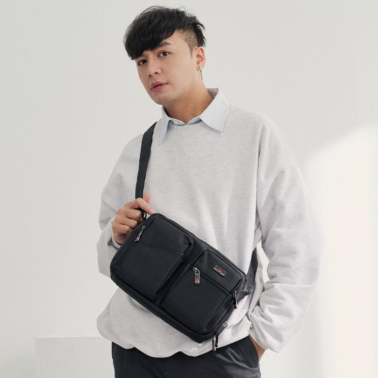 OVERLAND - 美式十字軍 - 素面造型機能多口袋斜背包 - 5701