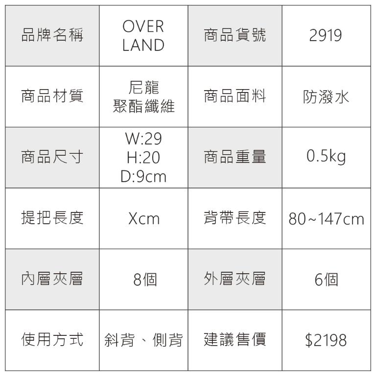 OVERLAND - 美式十字軍 - 格紋經典造型斜背包(中/M) - 2919