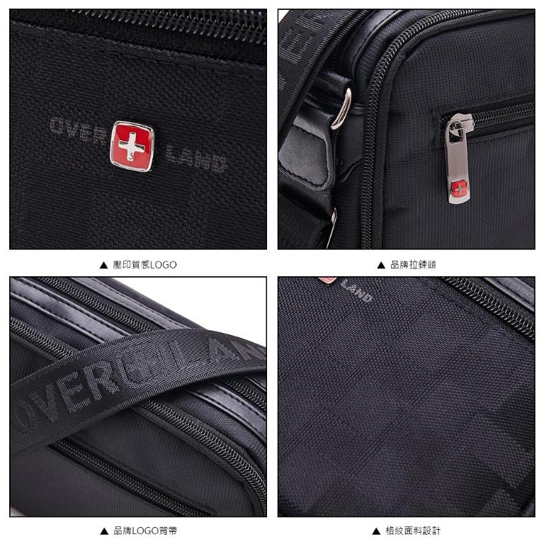 OVERLAND - 美式十字軍 - 格紋拼接斜背包(大/L) - 5089