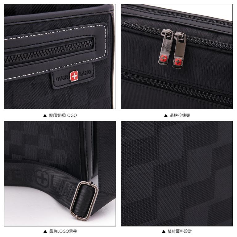 OVERLAND - 美式十字軍 - 格紋車線造型斜背包(大/L) - 2714