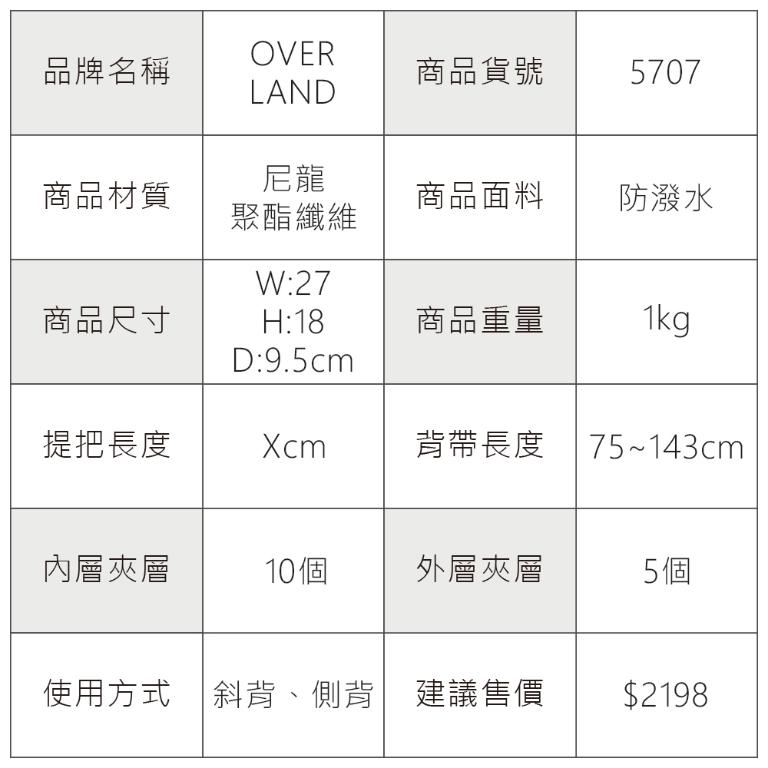 OVERLAND - 美式十字軍 - LOGO浮印掀蓋造型斜背包(小/S) - 5707