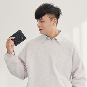 MANDE RHODE - 曼德羅德 - 真皮訂製方格紋短夾(內有上下隔層) - 86345