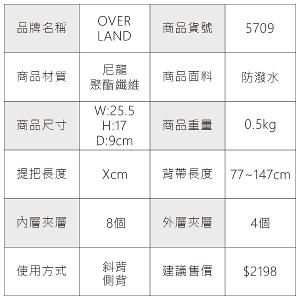 OVERLAND - 美式十字軍 - LOGO浮印格紋拼接斜背包(小/S) - 5709