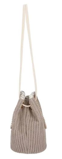 小型鏈袋編織水桶包 - 裸紋編織