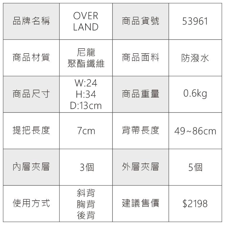 OVERLAND - 美式十字軍 - 格紋個性造型機能胸背包/後背包 - 53961