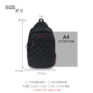 OVERLAND - 美式十字軍 - 格紋個性造型機能胸背包/後背包 - 53961